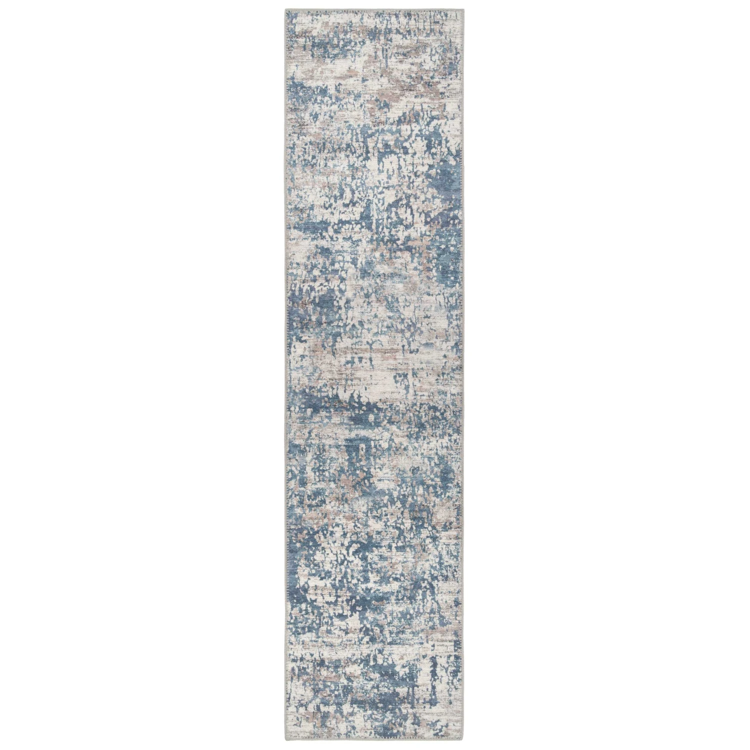 Flatwoven Washable Distressed Blue Runner - Dash 1 Flatwoven Washable Distressed Blue Runner - Dash