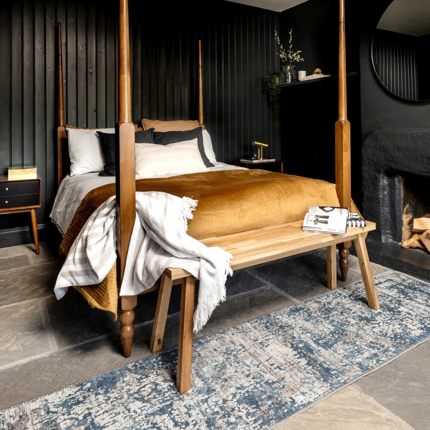 Flatwoven Washable Distressed Blue Runner - Dash 4 Flatwoven Washable Distressed Blue Runner - Dash - Image 4