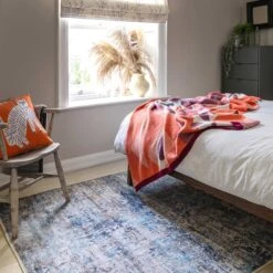 Flatwoven Washable Distressed Blue Runner - Dash 16 Flatwoven Washable Distressed Blue Runner - Dash -Carpet Discount Store renuu Dash 20Blue 03332 5B4 5D