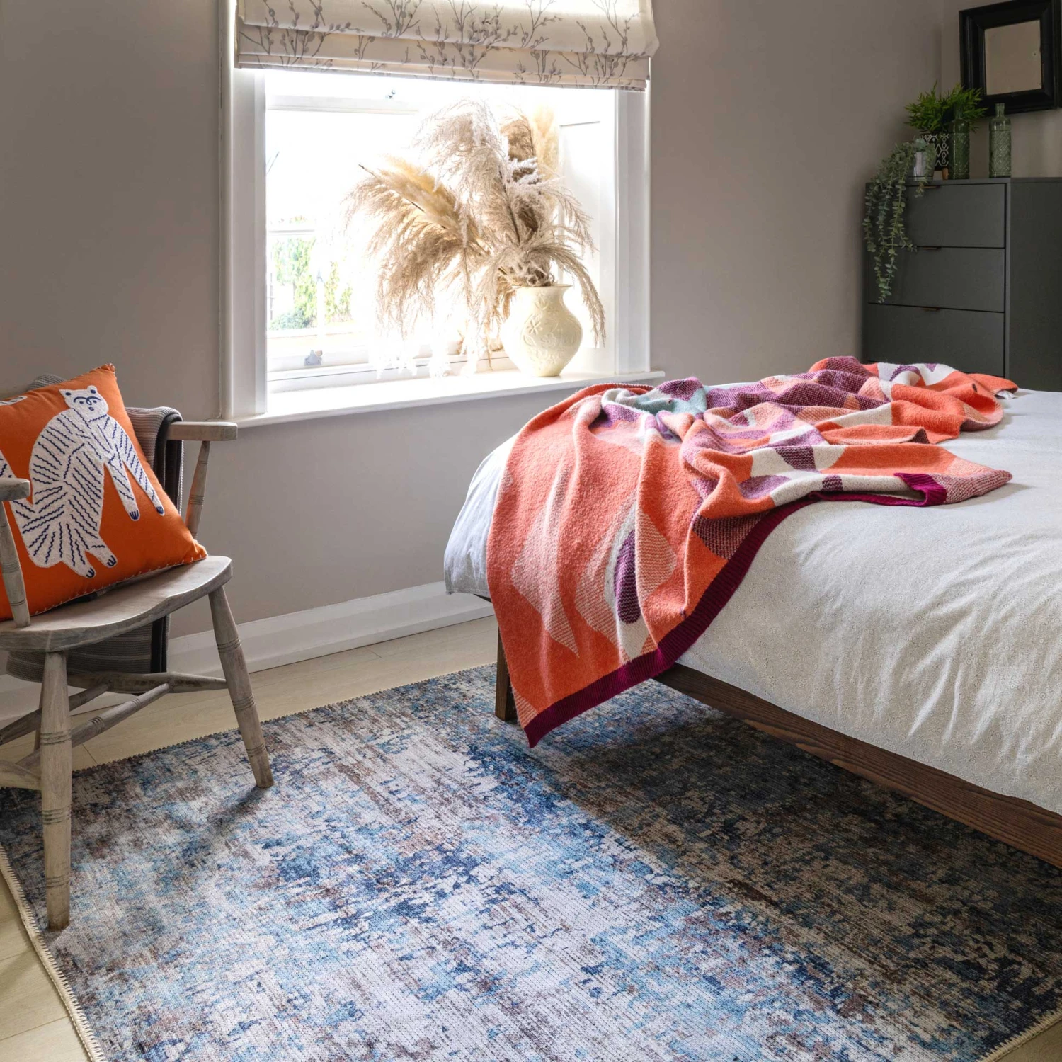 Flatwoven Washable Distressed Blue Runner - Dash 8 Flatwoven Washable Distressed Blue Runner - Dash - Image 8