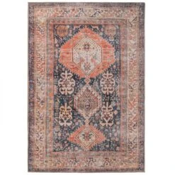 Flatwoven Washable Terracotta Distressed Boho Rug - Perla