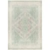 Flatwoven Washable Distressed Green Medallion Rug - Lottie