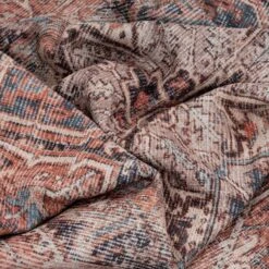 Flatwoven Washable Terracotta Medallion Area Rug - Neeve -Carpet Discount Store renuu neeve 08669