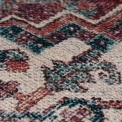 Flatwoven Washable Red Medallion Area Rug - Slaney -Carpet Discount Store renuu slaney 08538