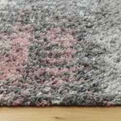 Blush Distressed Textured Shaggy Runner Rug -Carpet Discount Store rug1 20 106 5B4 5D