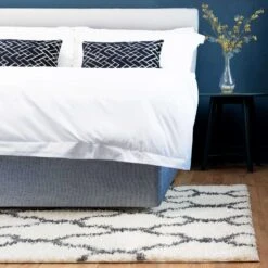 Cream Moroccan Trellis Shaggy Runner Rug -Carpet Discount Store shaggy 20scandi 20rug 20 1 5B1 5D