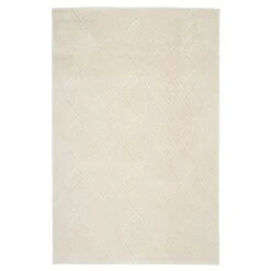 Cream Carved Area Rug - Affa