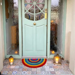 Rainbow Half Moon Coir Entrance Doormat -Carpet Discount Store vintageirishkat 272050372 146122197784065 7887493191268956687 n