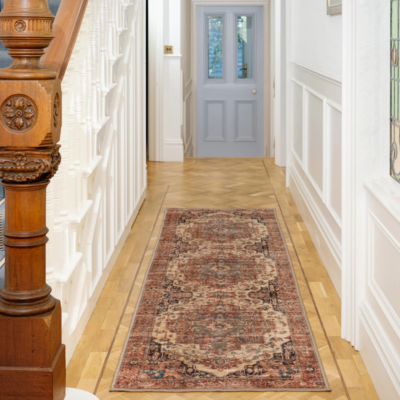 Soft Washable Terracotta Medallion Runner - Verity 2 Soft Washable Terracotta Medallion Runner - Verity - Image 2